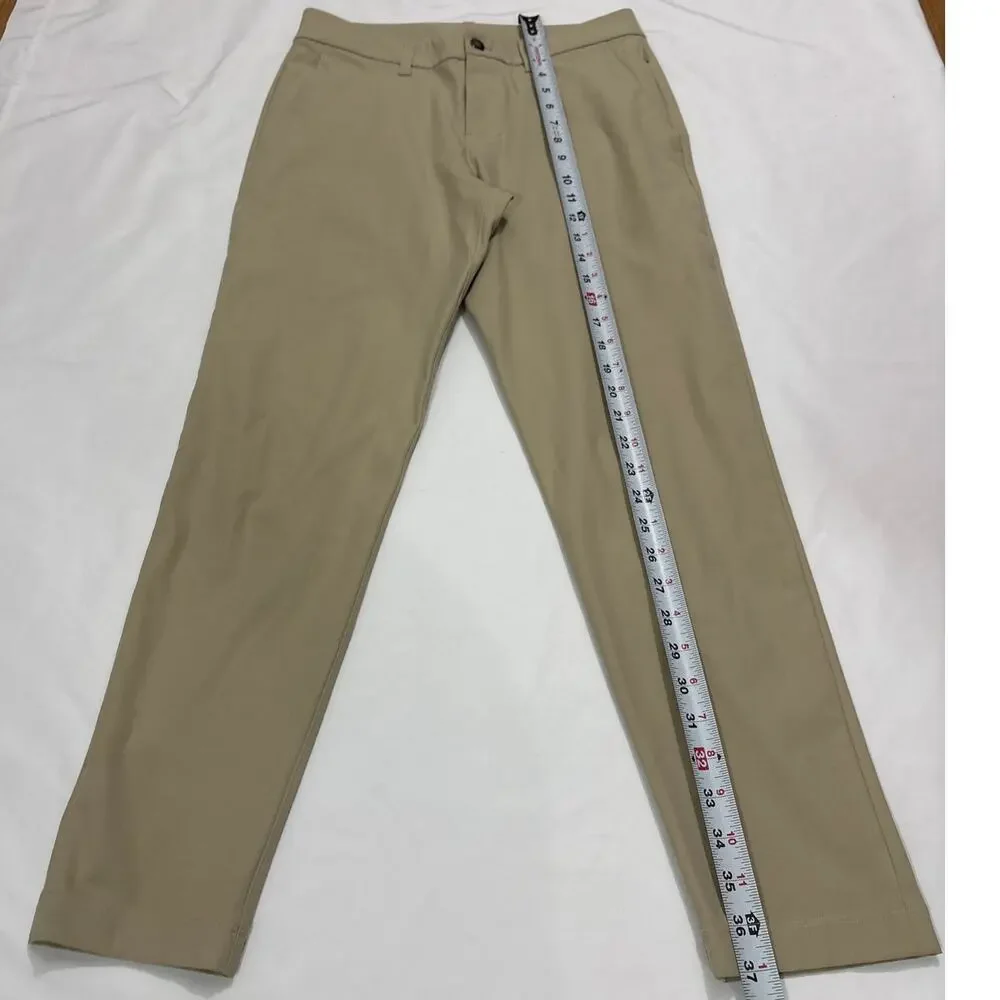Lululemon Men’s ABC Slim Warpstreme Pants Tan Size 28 Chino Athleisure Casual - Picture 8 of 9